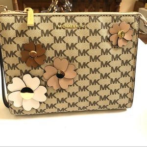 Michael Kors Flora Appliqué Travel Pouch/Clutch